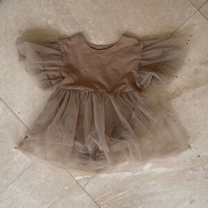 Adorable Tan Tulle Baby Dress